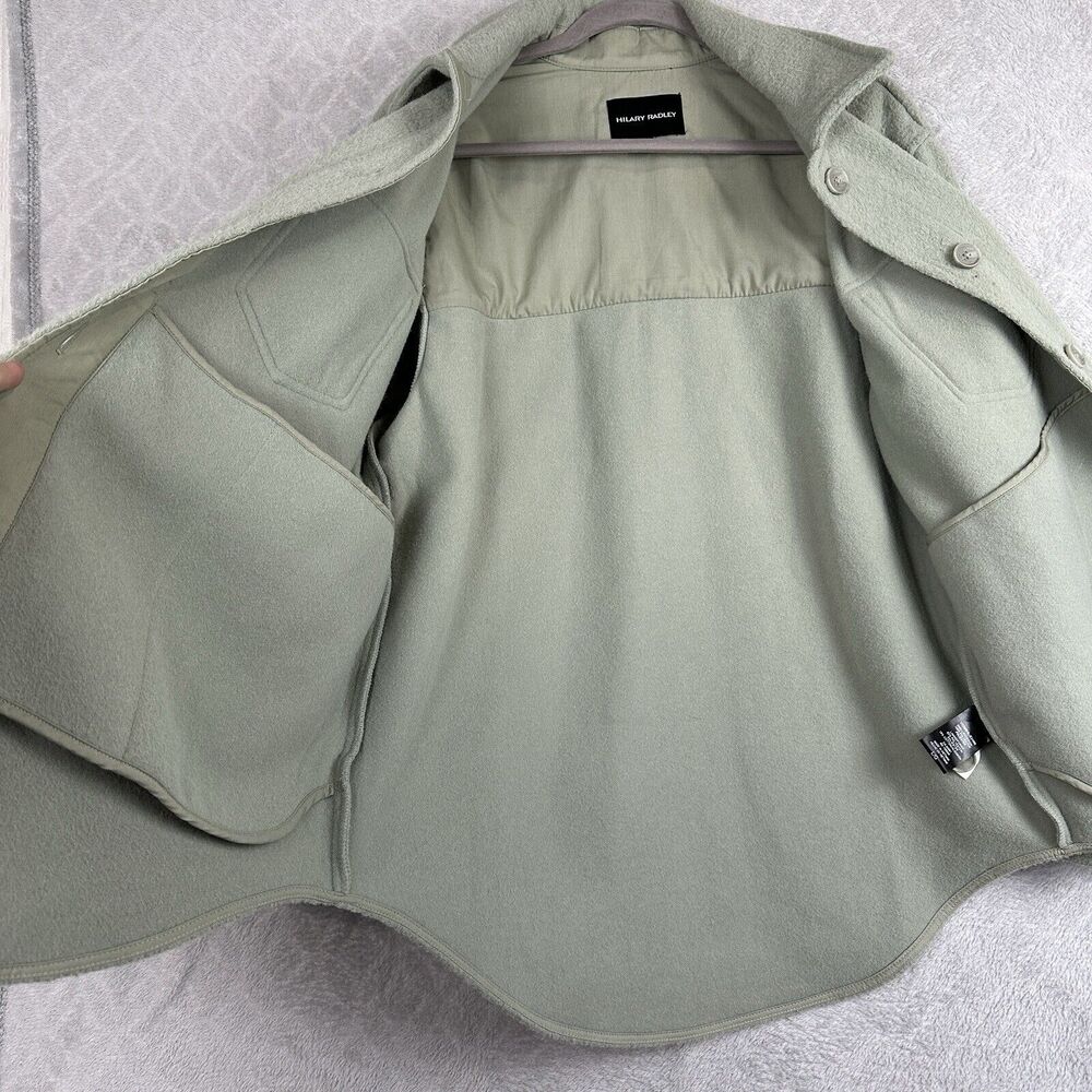 Hilary Radley Shacket Women Large Green Thick Shirt Jacket Preppy Casual Minimal - Picture 8 of 16